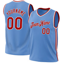 Загрузить изображение в средство просмотра галереи, Custom Light Blue Red-White Authentic Throwback Basketball Jersey