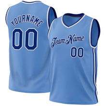 Загрузить изображение в средство просмотра галереи, Custom Light Blue Royal-White Authentic Throwback Basketball Jersey