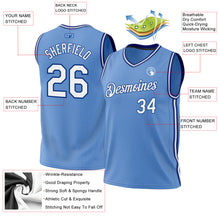 Загрузить изображение в средство просмотра галереи, Custom Light Blue White-Royal Authentic Throwback Basketball Jersey
