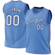 Загрузить изображение в средство просмотра галереи, Custom Light Blue White-Royal Authentic Throwback Basketball Jersey