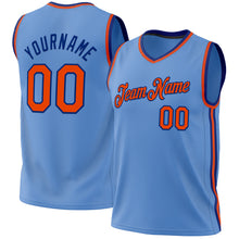 Загрузить изображение в средство просмотра галереи, Custom Light Blue Orange-Royal Authentic Throwback Basketball Jersey