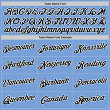 Load image into Gallery viewer, Custom Light Blue Black-White Authentic Throwback Basketball Jersey