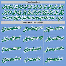 Load image into Gallery viewer, Custom Light Blue Kelly Green-White Authentic Throwback Basketball Jersey