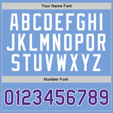 Load image into Gallery viewer, Custom Light Blue Purple-White Authentic Throwback Basketball Jersey