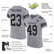 Загрузить изображение в средство просмотра галереи, Custom Light Gray Black Mesh Authentic Football Jersey