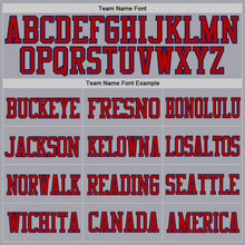 Load image into Gallery viewer, Custom Light Gray Red-Navy Mesh Authentic Football Jersey