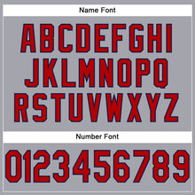 Load image into Gallery viewer, Custom Light Gray Red-Navy Mesh Authentic Football Jersey