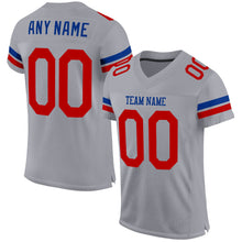 Load image into Gallery viewer, Custom Light Gray Red-Royal Mesh Authentic Football Jersey