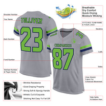 Загрузить изображение в средство просмотра галереи, Custom Light Gray Neon Green-Navy Mesh Authentic Football Jersey