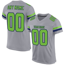 Загрузить изображение в средство просмотра галереи, Custom Light Gray Neon Green-Navy Mesh Authentic Football Jersey