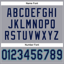 Load image into Gallery viewer, Custom Light Gray Navy-Aqua Mesh Authentic Football Jersey