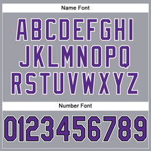 Load image into Gallery viewer, Custom Light Gray Purple-Black Mesh Authentic Football Jersey