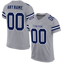 Charger l'image dans la galerie, Custom Light Gray Navy-White Mesh Authentic Football Jersey
