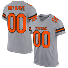 Загрузить изображение в средство просмотра галереи, Custom Light Gray Orange-Black Mesh Authentic Football Jersey
