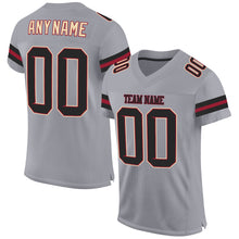 Загрузить изображение в средство просмотра галереи, Custom Light Gray Black-Crimson Mesh Authentic Football Jersey