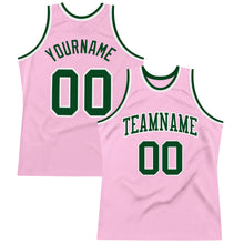 Load image into Gallery viewer, Custom Light Pink Green-White Authentic Throwback Basketball Jersey