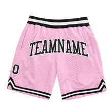 Load image into Gallery viewer, Custom Light Pink Black-White Authentic Throwback Basketball Shorts