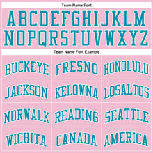 Load image into Gallery viewer, Custom Light Pink Teal-White Authentic Throwback Basketball Jersey