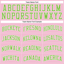 Load image into Gallery viewer, Custom Light Pink Neon Green-White Authentic Throwback Basketball Jersey