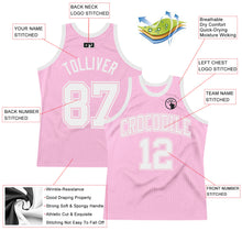 Load image into Gallery viewer, Custom Light Pink White Authentic Throwback Basketball Jersey