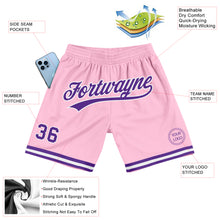 Load image into Gallery viewer, Custom Light Pink Purple-White Authentic Throwback Basketball Shorts