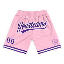Load image into Gallery viewer, Custom Light Pink Purple-White Authentic Throwback Basketball Shorts