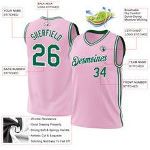 Laden Sie das Bild in den Galerie-Viewer, Custom Light Pink Kelly Green-White Authentic Throwback Basketball Jersey