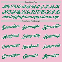 Laden Sie das Bild in den Galerie-Viewer, Custom Light Pink Kelly Green-White Authentic Throwback Basketball Jersey