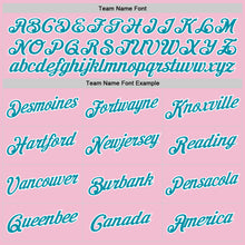 Загрузить изображение в средство просмотра галереи, Custom Light Pink Teal-White Authentic Throwback Basketball Jersey