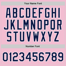 Laden Sie das Bild in den Galerie-Viewer, Custom Light Pink Navy-White Authentic Throwback Basketball Jersey