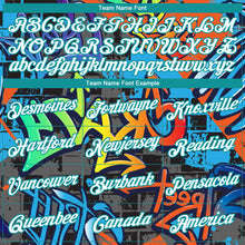 Load image into Gallery viewer, Custom Graffiti Pattern White-Aqua Geometric 3D Long Sleeve Performance T-Shirt