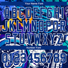 Load image into Gallery viewer, Custom Graffiti Pattern Royal-White Abstract Urban Street Art 3D Long Sleeve Performance T-Shirt