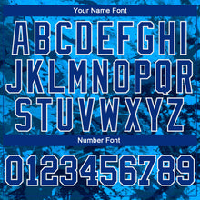 Load image into Gallery viewer, Custom Graffiti Pattern Royal-White Abstract Ink Handmade Art 3D Long Sleeve Performance T-Shirt