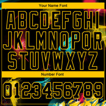 Load image into Gallery viewer, Custom Graffiti Pattern Black-Gold 3D Long Sleeve Performance T-Shirt