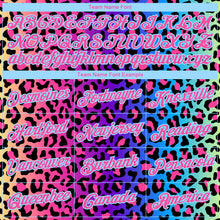 Load image into Gallery viewer, Custom Purple Pink-Light Blue Leopard 3D Pattern Long Sleeve Performance T-Shirt