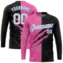 Load image into Gallery viewer, Custom Graffiti Pattern White-Light Blue Scratch 3D Long Sleeve Performance T-Shirt