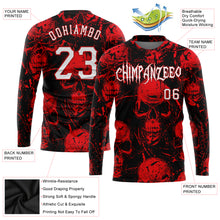 Загрузить изображение в средство просмотра галереи, Custom 3D Pattern Halloween Skulls Long Sleeve Performance T-Shirt