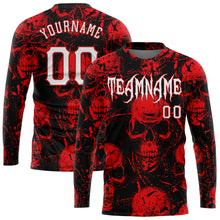 Загрузить изображение в средство просмотра галереи, Custom 3D Pattern Halloween Skulls Long Sleeve Performance T-Shirt