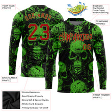 Загрузить изображение в средство просмотра галереи, Custom 3D Pattern Halloween Skulls Long Sleeve Performance T-Shirt
