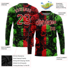 Загрузить изображение в средство просмотра галереи, Custom 3D Pattern Halloween Skulls Long Sleeve Performance T-Shirt
