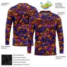 Загрузить изображение в средство просмотра галереи, Custom 3D Pattern Halloween Skulls Long Sleeve Performance T-Shirt