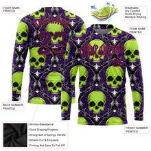 Загрузить изображение в средство просмотра галереи, Custom 3D Pattern Halloween Skulls Long Sleeve Performance T-Shirt