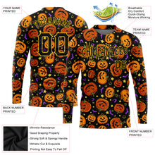 Laden Sie das Bild in den Galerie-Viewer, Custom 3D Pattern Halloween Pumpkins Bats Stars Long Sleeve Performance T-Shirt