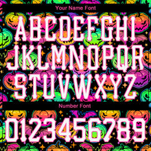 Загрузить изображение в средство просмотра галереи, Custom 3D Pattern Bright Multicolored Halloween Pumpkins And Bats Long Sleeve Performance T-Shirt