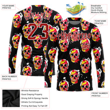 Загрузить изображение в средство просмотра галереи, Custom 3D Pattern Halloween Skulls Long Sleeve Performance T-Shirt