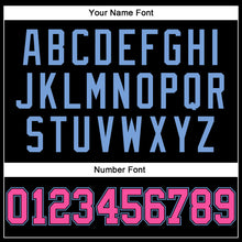 Load image into Gallery viewer, Custom Black Pink-Light Blue Long Sleeve Performance T-Shirt