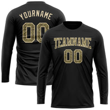 Загрузить изображение в средство просмотра галереи, Custom Black Camo-Cream Long Sleeve Performance T-Shirt