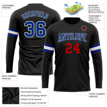 Загрузить изображение в средство просмотра галереи, Custom Black Royal Red-White Long Sleeve Performance T-Shirt