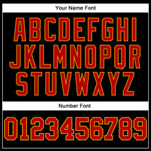 Load image into Gallery viewer, Custom Black Red-Gold Long Sleeve Performance T-Shirt