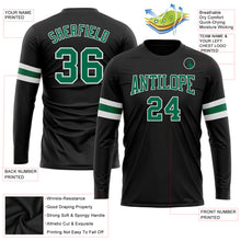 Load image into Gallery viewer, Custom Black Kelly Green-White Long Sleeve Performance T-Shirt